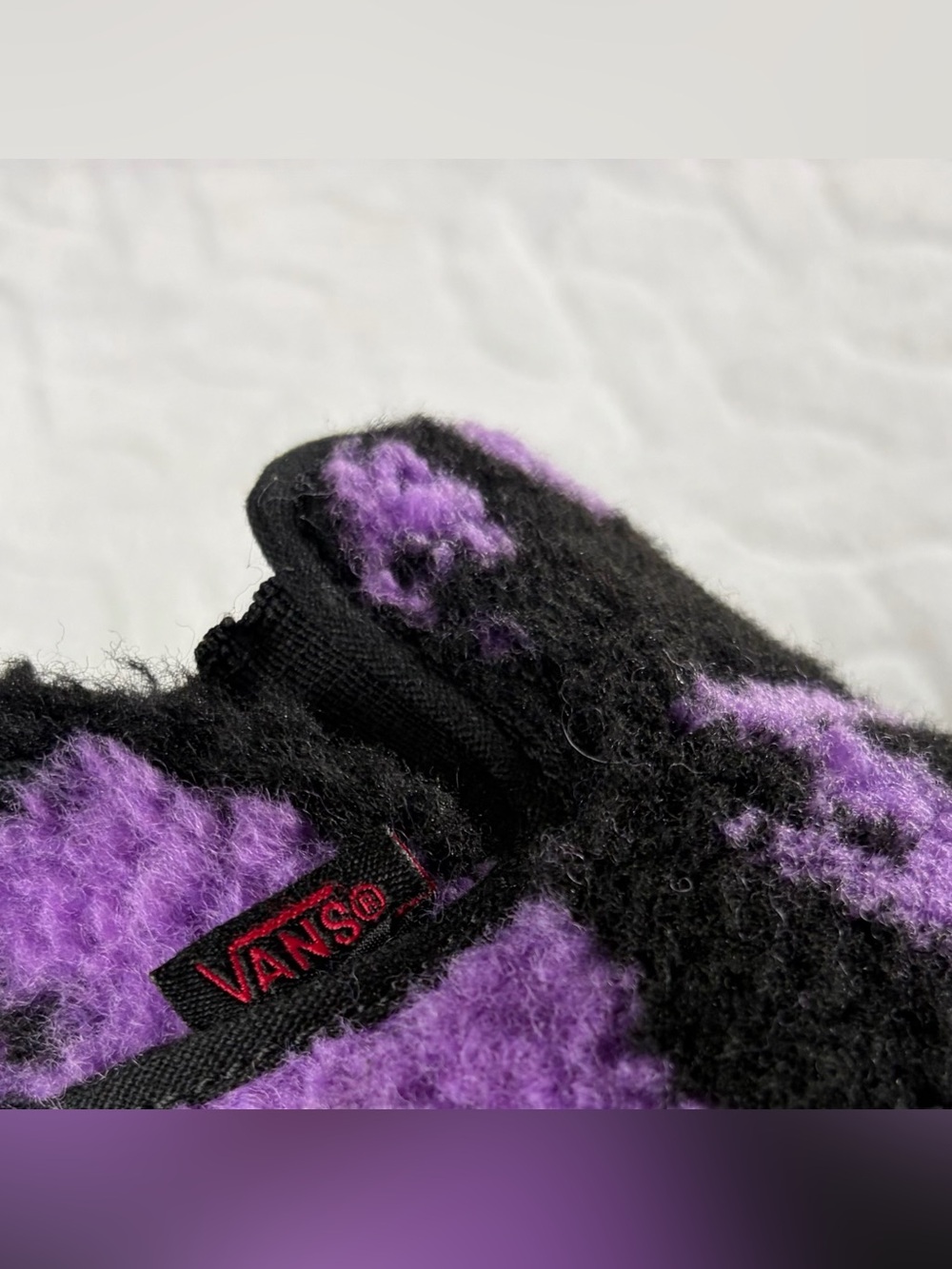 Vans X Irene Kim Purple and Black Fuzzy Slip-On Shoes Women’s 7 Men’s 5.5 - Picture 3 of 6